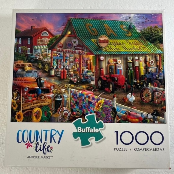 Buffalo Country Life Antique Market 1000 Piece Jigsaw Puzzle New Sealed - Picture 1 of 5